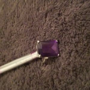 925 Sterling Silver with Amethyst Purple Stone